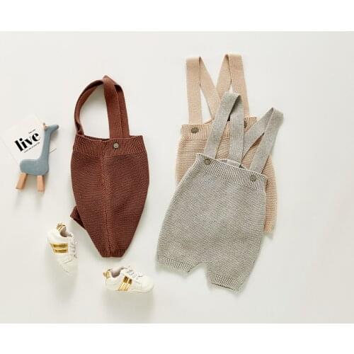 Baby Clothes Kid Fashion Knitted Breathable Unisex Knitted Sling One-piece Bodysuit For Autumn Boy And Girl Baby Knitted Sling