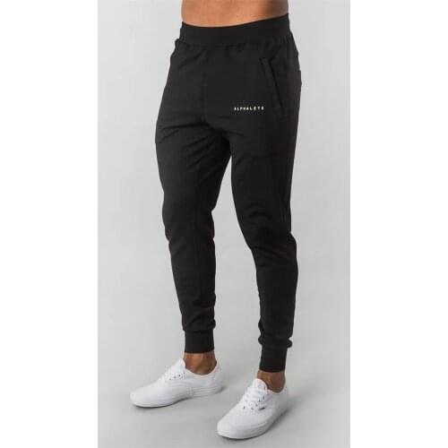 ALPHALETE Style Mens Brand Jogger Sweatpants Man Gyms Workout Fitness Cotton Trousers Male Casual Fashion Skinny Track Pants