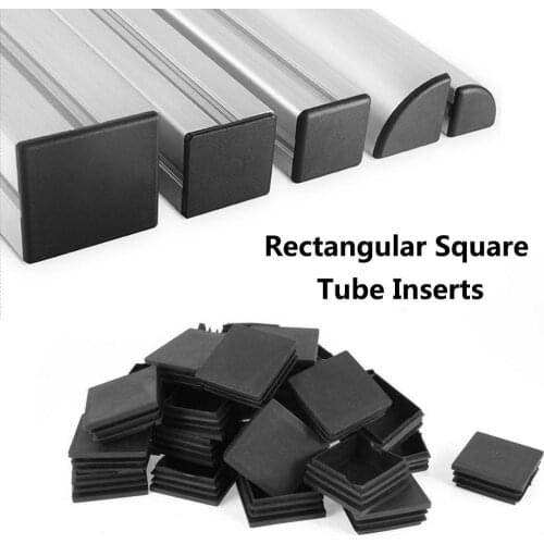 10/50 Pcs/lot 50x50/50x100 Mm New Black Plastic Blanking End Caps Square Inserts For Tube Pipe Box Section Wholesales