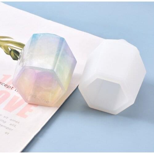 New transparent silicone mold decoration process DIY hexagonal cut pen holder pencil storage epoxy resin mold