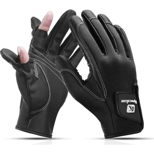 New Design 2 Cut Half-Finger Fishing Gloves Men Women Flexible Waterproof Anti-Slip Autumn Winter Hunting Riding Cycling Gloves