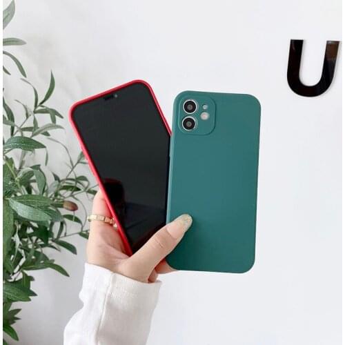 Square Frame Solid Color Phone Case for honor 50 50se 50pro HUAWEI P50 P40 P30 P40LITE P30LITE P20 Soft Silicone Full Protection
