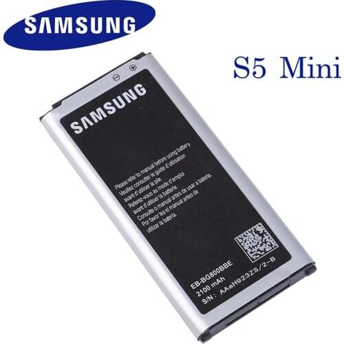 Original Samsung S5 mini Battery For Samsung Galaxy S5 Mini G800 G800F G800H G800A G800Y G800R EB-BG800BBE 2100mAh with NFC
