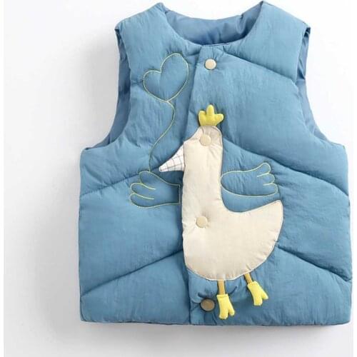Autumn Winter Warm Vest For Children 8Months-6 Years Baby Girls Cute Cartoon Waistcoat Cotton Padded Outerwear Kids Boys Jackets