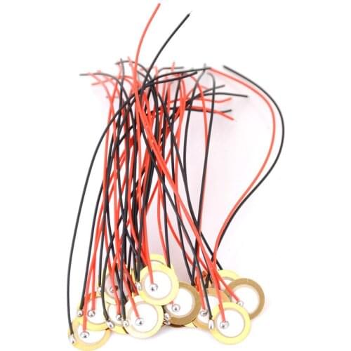 20pcs/lot 12mm Piezo Elements Sounder Sensor Trigger Drum Disc + Wire Copper Piezoelectric Buzzer Copper