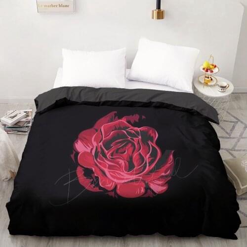 3D Duvet Cover Custom 200X200 220x240 Comforter/Quilt/Blanket case Full Queen King Bedding Rose For Wedding Floral Microfiber