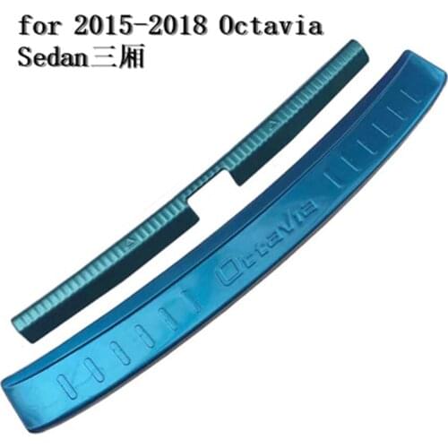 Rear styling Stainless Steel Rear Bumper Protector Sill Trunk Tread Plate Trim for Skoda Octavia 2007-2018 Car styling
