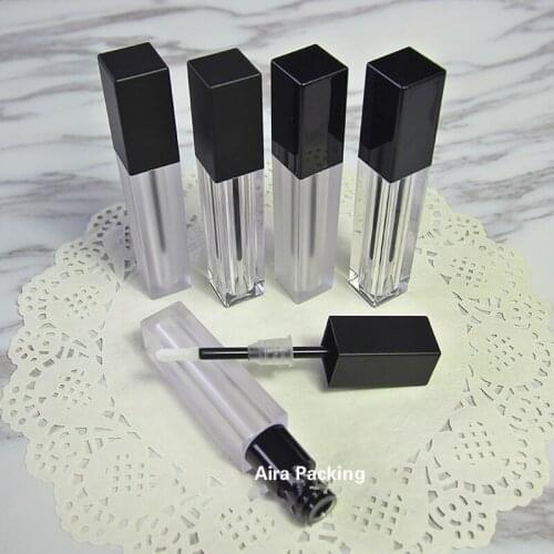 6ML 20pcs/50pcs/lot Clear Empty Plastic Lip Gloss Tube Frosted Square Liquid Lipstick Bottle Professional Cosmetic Containers