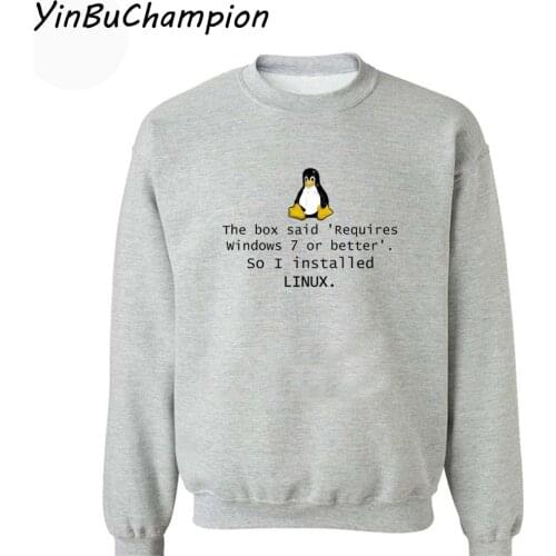 Dropshipping Linux Penguin Sweatshirt Hoodies Hooded Men Clothing Sudadera Hombre Outdoor Tracksuit Pullover Tops Mantle XS-2XL