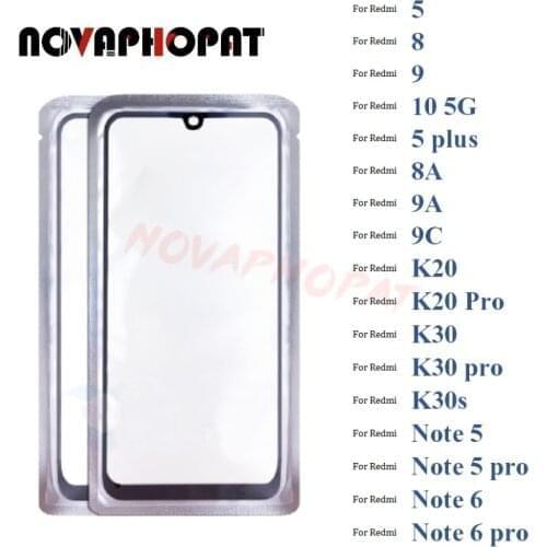 Black Digitizer LCD Sensor Glass For Xiaomi Redmi 10 5 8 8A 9 9A 9C K20 K30 K30s Pro Touch Screen Glass lens Panel + With OCA