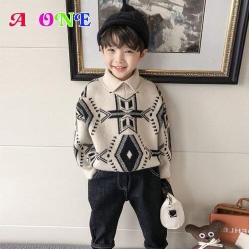 Baby boy sweater winter baby boys clothes kids cardigan fashion turn-down collar embroidery toddler fall clothes