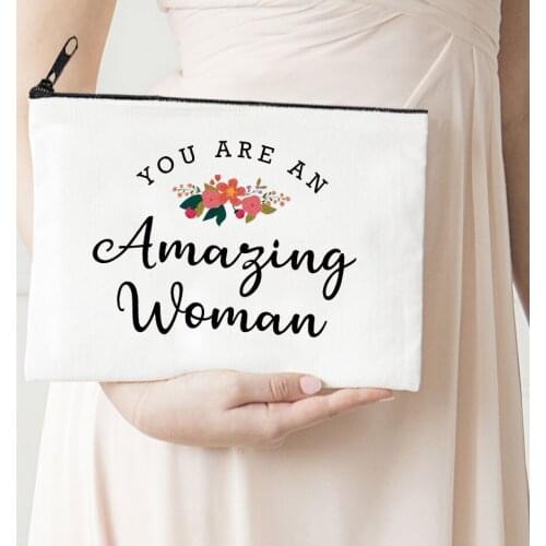 Amazing Woman Printed Cosmetic Bags Bachelorette Party Makeup Bag Toiletries Organizer Women Pouch Purses Wedding Gifts