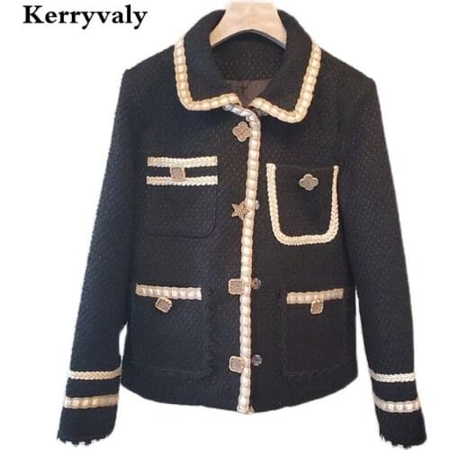 French Small Fragrant Fashion Goth Chic Short Winter Coat Women Wool Long Sleeve Bomber Jacket Abrigos Para Mujer K3016