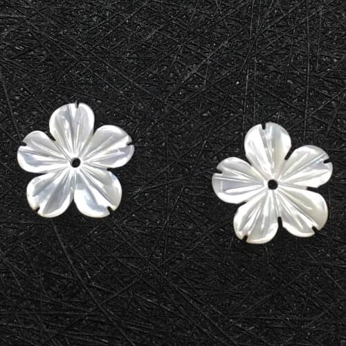 12mm New Style Mother of pearl MOP Shell Carved Flower focal Beads Cut Petals Drilled Charms 10 pieces/lot