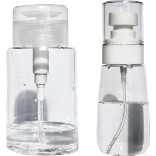 2PCS Spray Bottle60ML+Pumping Dispenser Bottle 100ML Liquid Containers Alcohols Liquid Bottle