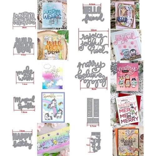2019 Dies Merry Joy Happy Birthday Make A Wish Wild About You Words Cutting Dies For Scrapbooking And Cards Making Die Cut