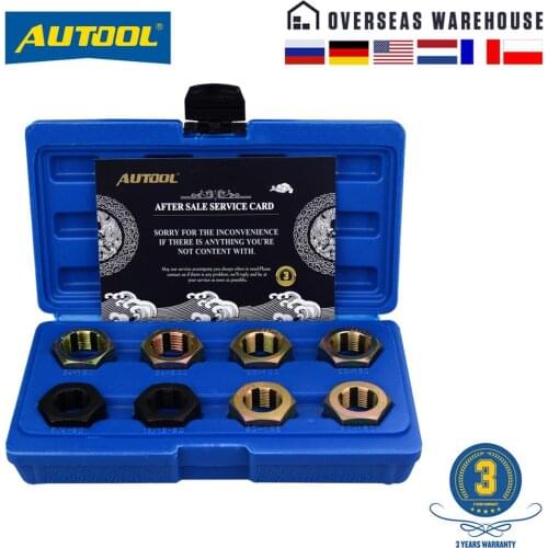 AUTOOL 8pc Axle Spindle Rethreading Tool Set Thread Repair M20,22,24 13/16 3/4 x20UNEF