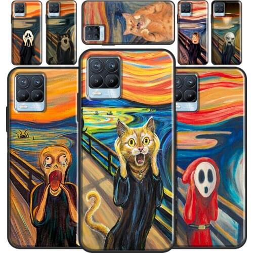 The Scream Skrik Painting Funny Art For OPPO Realme 7 Pro 8 Pro Q3 C3 C21 GT Case For OnePlus 8T 9R Nord 2 7 8 9 Pro Cover