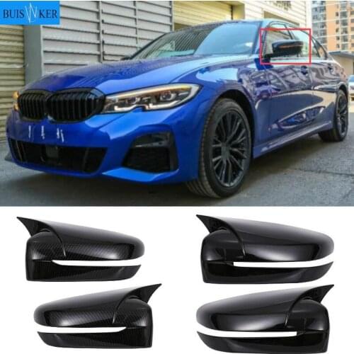 For BMW G20 G28 2020 Car styling Carbon fiber rearview mirror Shell frame door Horn decoration Covers Stickers Auto accessories