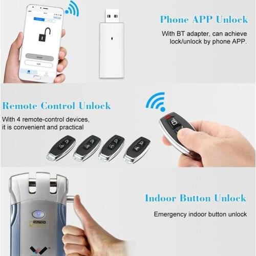 Wafu WF-018 Electric Door Lock Wireless Control With Remote Control Open & Close Smart Lock Security Door Easy Installing