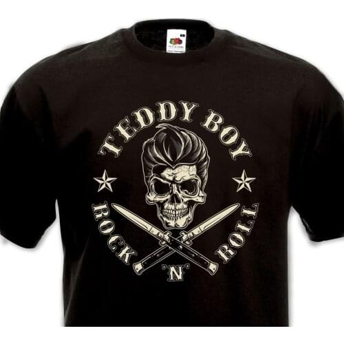 Tee Shirt TEDDY BOY ROCKNROLL Flying Saucers Crazy Cavan Matchbox Riot rockers Men T-Shirt Free Shipping Top Tees 2019 newest