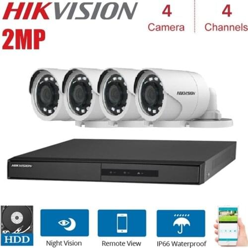 HD Hikvision English Version 2MP 1080P 4CH DVR with4 cameras Video Surveillance System DVR Kits