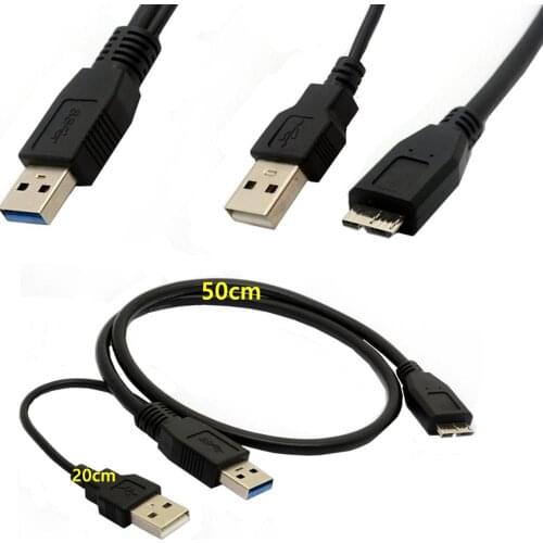 Micro USB V3.0 Cable USB3.0 AM+USB2.0 AM to Micro B Y cable 20+50cm USB3.0 Mobile hard disk connection cable