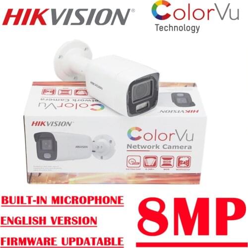 8MP POE DS-2CD2087G2-LU new Hikvision CCTV ip camera Surveilance colorvu full color Fixed Bullet Network Built-in microphone