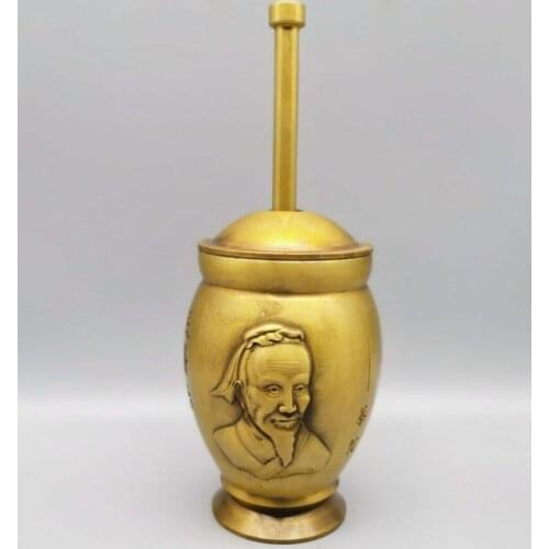 China brass medicine tank crafts statue