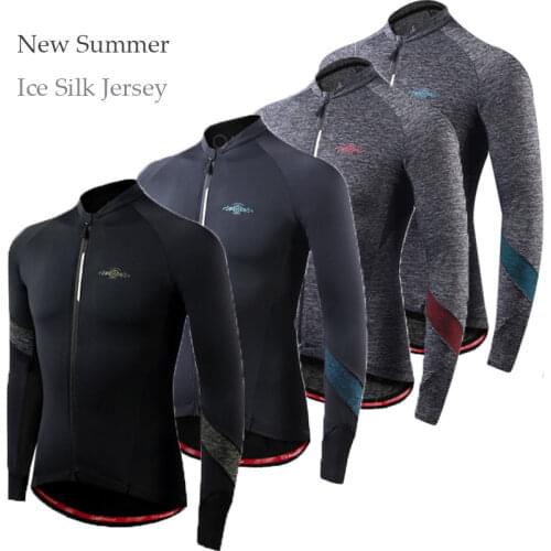 Summer Ice Milk Fabric Aero Bicycle Jersey Ultra-Thin bike Jerseys Anti-UV road track MTB race cut cycling jersey men quick dry