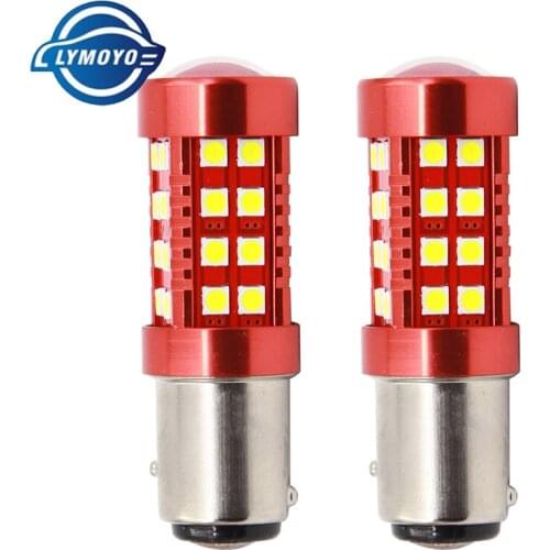 LYMOYO 2pcs Car 1156 BA15S 1157 BAY15D P21W 36smd 3030 Tail Bulb Brake Lights auto Turn Signal Light Backup Reverse Lamp 12v