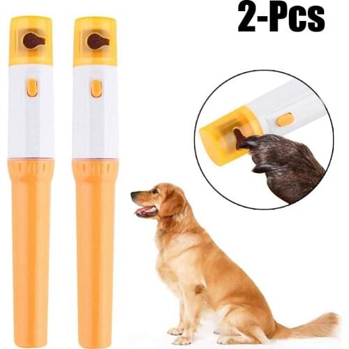 2pcs Electric Painless Pet Nail Clipper Pedi Pet Dogs Cats Paw Nail Trimmer Cut Pets Grinding File Kit Grooming Products