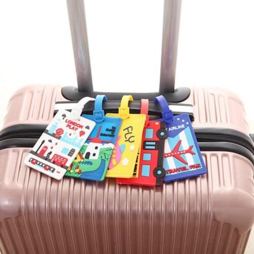 Cute Fashion Travel Accessories Cartoon Silica Gel Suitcase ID Addres Holder Baggage Boarding Portable Label Drop Shipping