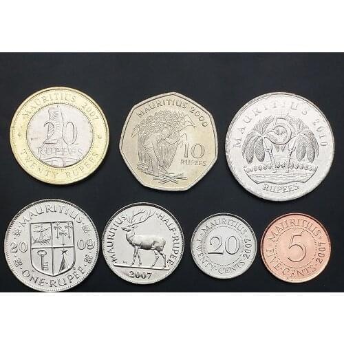 Mauritius Full Set 7 Pieces Coins New Original Coin Unc 100% Real Africa Issuing Coins