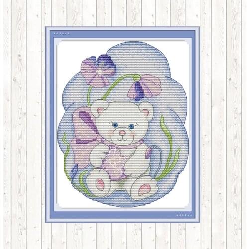 Baby Bear DIY Embroidery Needlework Canvas Sets Needlepoint Counted Dmc 14ct 11CT Cross Stitch Wall Home Decor Cross Stitch Kits
