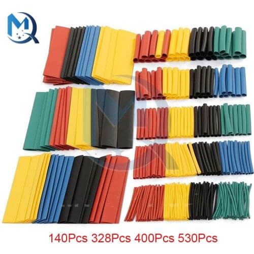 140/328/400/530Pcs Heat Shrink Tube Kit Polyolefin Shrinking Assorted Insulation Sleeving Heat Shrink Tubing Cable Mixed Color