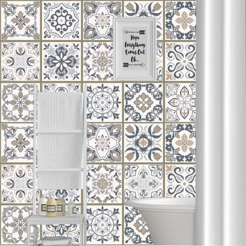 New arrival Arabia Morocco style Ceramic tile sticker Retro home wallpaper Living room wall stickers bedroom Kitchen Backsplash