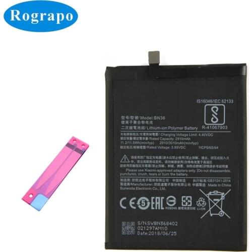 Original 3010mAh BN36 Mobile Phone Replacement Battery Bateria Batterij For Xiaomi Mi A2 MiA2 6X BN 36 Batteries