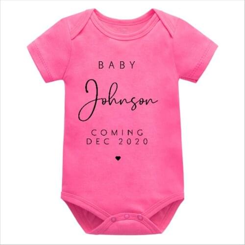 Personalized Last Name Announcement Babyshirt Pregnancy Announcement Baby Matching Family Outfits Baby Name Cotton Tshirts Gift