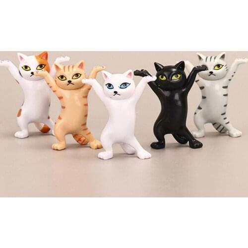 Dancing Cat Earphone Stand For AirPods Headset Bluetoot INS Penholder Desktop Display Stand Cute Doll Handmade Decoration