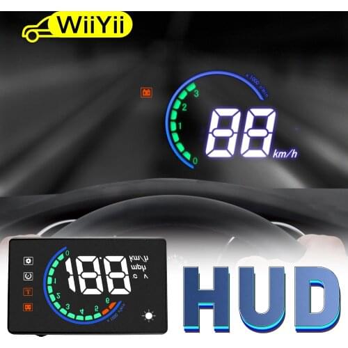 New HUD H6 Head-Up Display GPS Speedometer Car Windscreen Speed Projector Overspeed RPM Voltage Alarm 2020