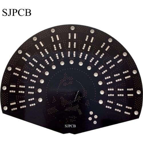 SJPCB Board Manufacturer Black Solder Mask Sector Instrument Panel Printed Circuit Board PCB Quick Lead Time Fast Production