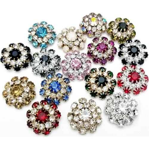 4Pcs/lot 22*22mm Mushroom shaped rhinestones buttons skirt coat windbreaker clothes decoration crystal buttons C193