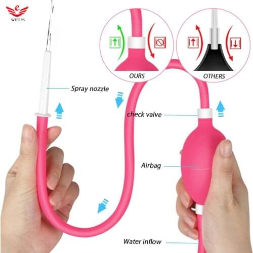 Wetips Silicone Ducha Portatil Enema Syringes Shower Bidet Douche Sprayer Anus Enema System Lavado Anal Cleaner Anus Cleaning
