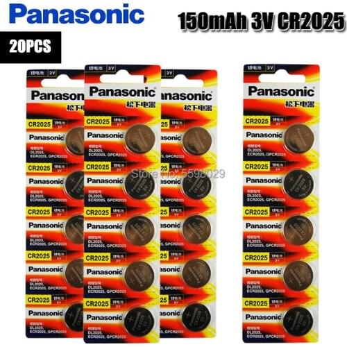 Brand New Button PANASONIC 20pcs/lot cr2025 Button Cell Batteries 3V Coin Lithium game, digital camera, camcorder BR2025 DL2025