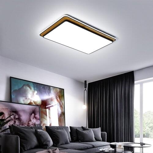 Modern LED Wooden Ceiling Light Fictures with Remote Dimmable Lamp Wood Chandelier for Bedroom Living Room Kitchen Bathroom