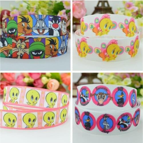 SUPWRF 16 22mm 38 50 75mm Cartoon cute ribbon Printed grosgrain ribbon hair bow DIY hair accessories decoration 50 Yards B0929