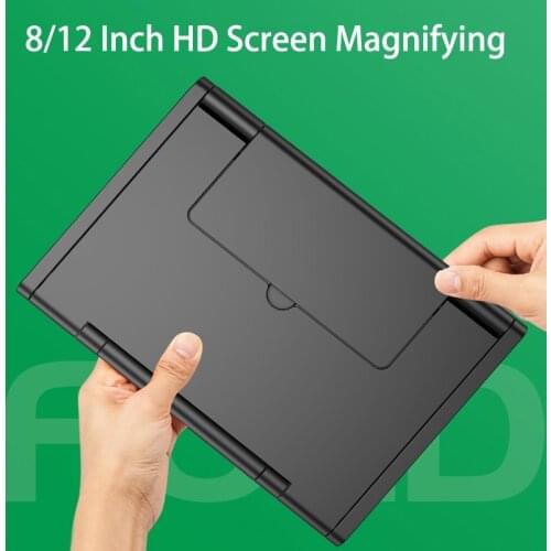 8/12inch HD Mobile Phone Screen Magnifying Glass Lifting Bracket Ultra-clear Anti-blue 3D Video Amplifier Zoom Screen Free Hands