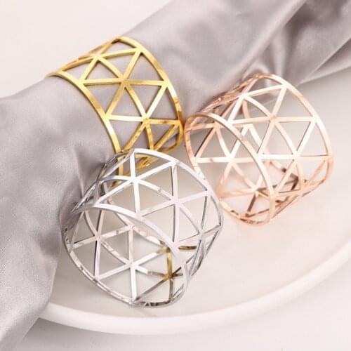 10Pcs Creative Rose Gold Alloy Napkin Rings Decoration Ring Table Decoration Accessories For Dinner Table Napkin Party Supplies
