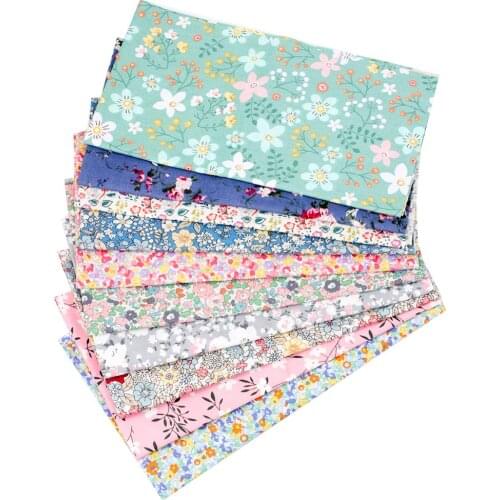 100% Cotton Dress Fabric By The Meter Sewing Fabric Cartoon Flowers Printed Cloth Dress Making DIY Crafts Supplies 45*150 cm 1pc